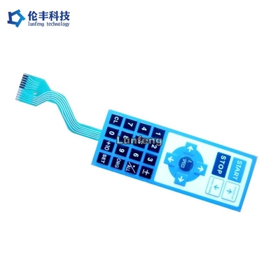 Bàn phím xúc giác PET Bàn phím màng chống thấm nước với đầu nối ZIF