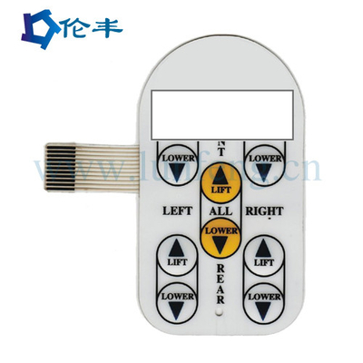 Công tắc vòm kim loại xúc giác Pantone Công tắc màng keo RAL 3M468 với đèn Led